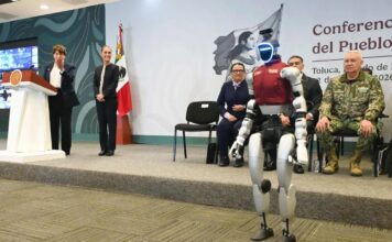 EDO. MEX. / Sheinbaum y Delfina Gómez presentan a CeCi y K5, robots con IA del C5 mexiquense